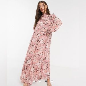 & Other Stories romantic chiffon floral maxi dress in pink